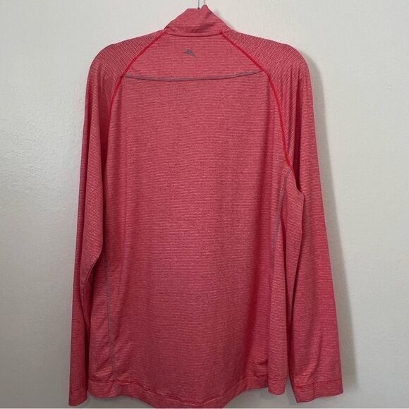 Tommy Bahama Island Zone Top 1/4 Zip Mens Size Large Red Performance Activewear - Picture 6 of 7